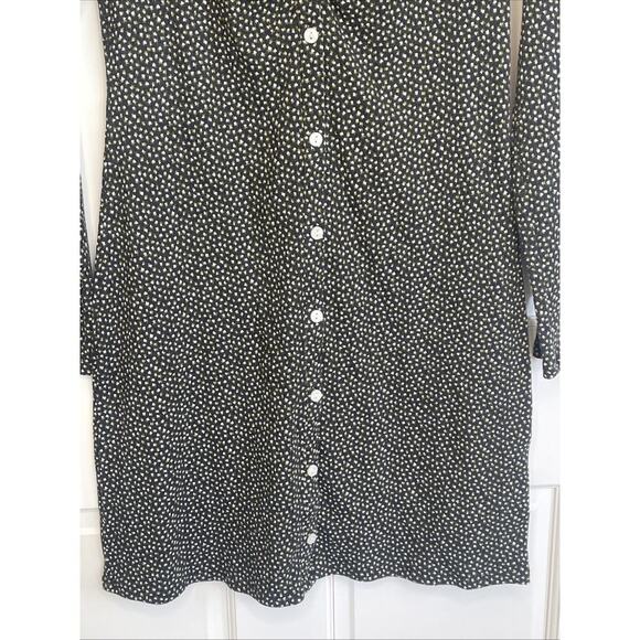 American Eagle Women's 90s Floral Button Down Mini Dress Sz M Y2K Ribbed Stretch - Picture 3 of 11